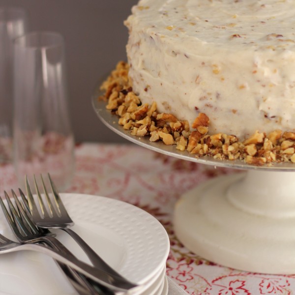 Buttermilk Spice Cake With Fresh Apple Puree And Roasted Walnut Cream